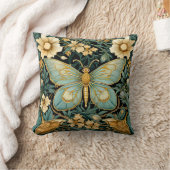 ウィリアムハリスバタフライアートピロー クッション (ブランケット)