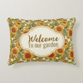 ウィリアムパーソナライズされたモリス秋ひまわりパティオ アクセントクッション (正面)