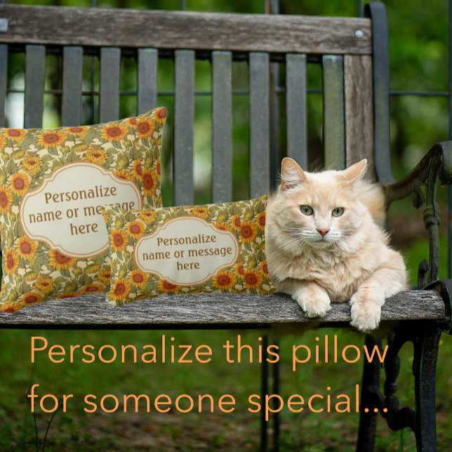 ウィリアムパーソナライズされたモリス秋ひまわりポーチ アウトドアクッション (クリエイターアップロード済み)