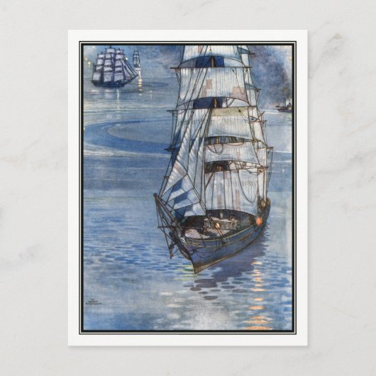 ウィリアムヒースロビンソンヴィンテージ船芸術 ポストカード (正面)