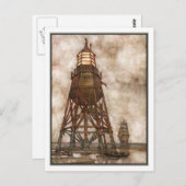 ウィリアムヒースロビンソン – ヴィンテージ船+灯台 ポストカード (正面/裏面)