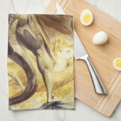 ウィリアムブレイクの赤いドラゴンの台所タオル キッチンタオル (四つ折り)