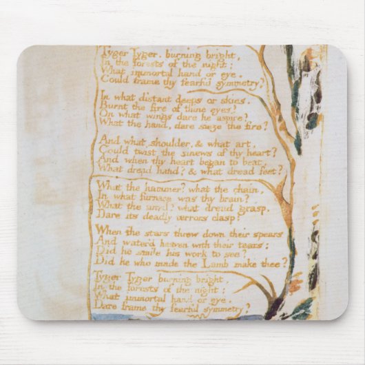 ウィリアムブレイク|潔白の歌からのTyger、 マウスパッド (正面)