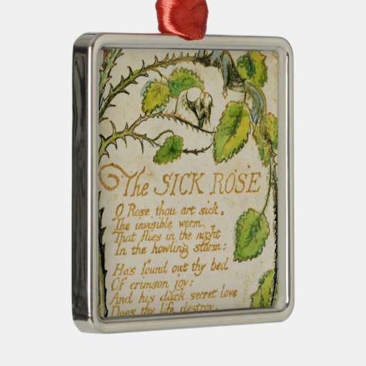 ウィリアムブレイク| Innocの歌からの病気のバラ、 メタルオーナメント (右)