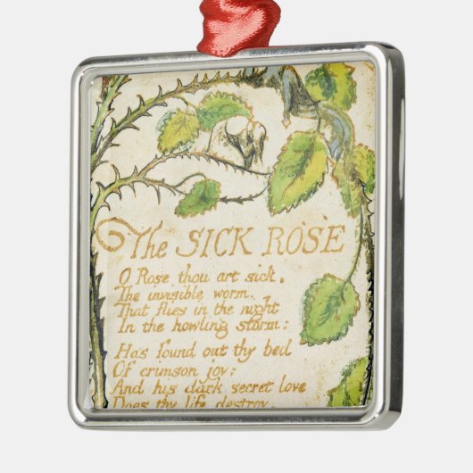 ウィリアムブレイク| Innocの歌からの病気のバラ、 メタルオーナメント (左)