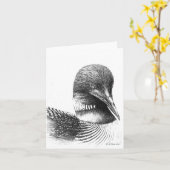 ウィリアムマーティン著ミネソタの水潜り鳥 カード (黄色い花)