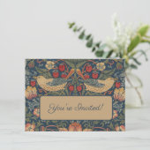 ウィリアムモリスいちご泥棒の鳥招待状 招待状 (スタンド正面)