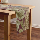 ウィリアムモリスつる植物グレープレッドグリーンアート ショートテーブルランナー (インサイチュ)