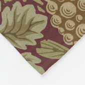 ウィリアムモリスつる植物グレープレッドグリーンアート フリースブランケット (角)