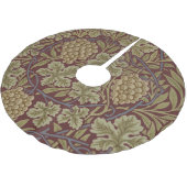 ウィリアムモリスつる植物グレープレッドグリーンアート ブラッシュドポリエステルツリースカート (アングル)