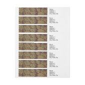 ウィリアムモリスつる植物グレープレッドグリーンアート ラップアラウンド宛名ラベル (シート)