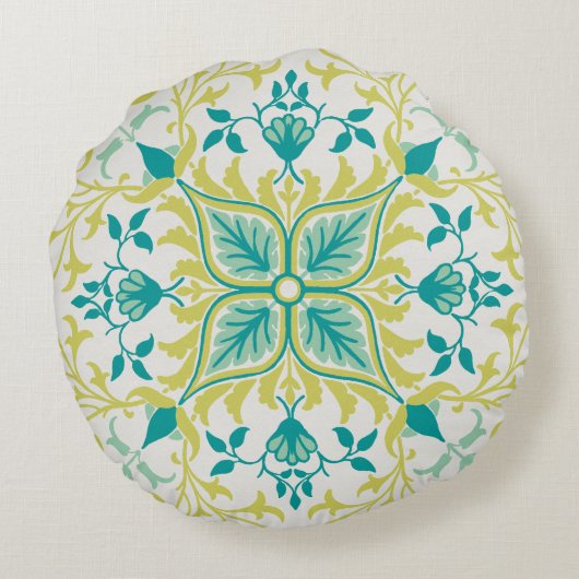 ウィリアムモリスつる植物パターン ラウンドクッション (裏面)