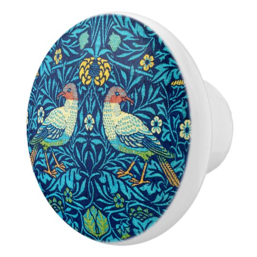 ウィリアムモリスのセラミックノブの鳥の青いヴィンテージ セラミックノブ (右)