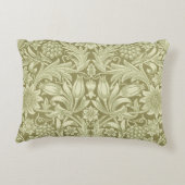ウィリアムモリスひまわり緑の花 アクセントクッション (裏面)