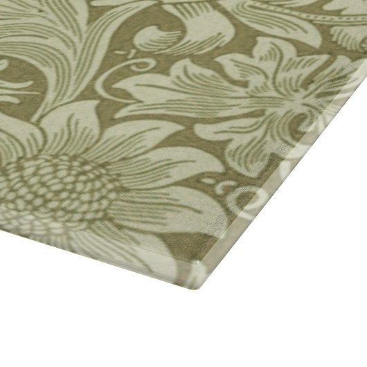ウィリアムモリスひまわり緑の花 カッティングボード (角)