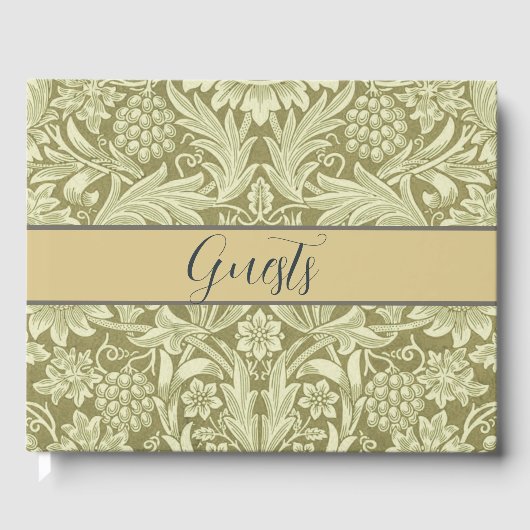 ウィリアムモリスひまわり緑の花 ゲストブック (正面)