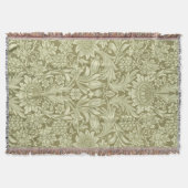 ウィリアムモリスひまわり緑の花 スローブランケット (正面)