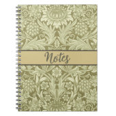 ウィリアムモリスひまわり緑の花 ノートブック (正面)