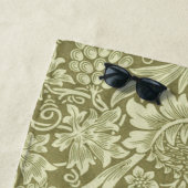 ウィリアムモリスひまわり緑の花 ビーチタオル (インサイチュ)