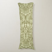 ウィリアムモリスひまわり緑の花 ボディピロー (正面縦)