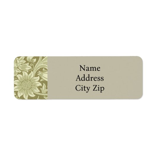 ウィリアムモリスひまわり緑の花 ラベル (正面)
