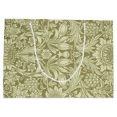 ウィリアムモリスひまわり緑の花 ラージペーパーバッグ (裏面)