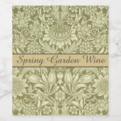 ウィリアムモリスひまわり緑の花 ワインラベル (シングルラベル)