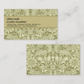ウィリアムモリスひまわり緑の花 名刺 (正面/裏面)
