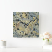 ウィリアムモリスアカンサス葉フローラアールヌーボー スクエア壁時計 (ホーム)