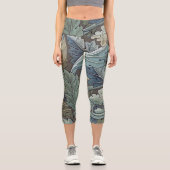 ウィリアムモリスアカンソスサージフラワーフローラボタニック カプリレギンス (正面)