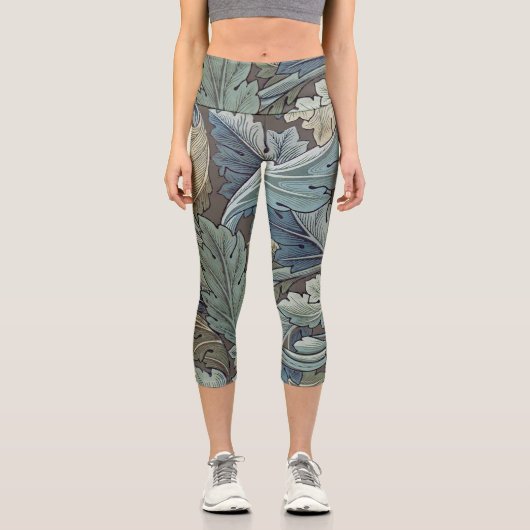 ウィリアムモリスアカンソスサージフラワーフローラボタニック カプリレギンス (正面)