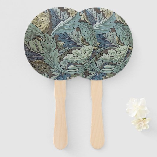 ウィリアムモリスアカンソスサージフラワーフローラボタニック ハンドファン (正面&裏面)