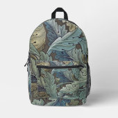 ウィリアムモリスアカンソスサージフラワーフローラボタニック プリントバックパック (正面)
