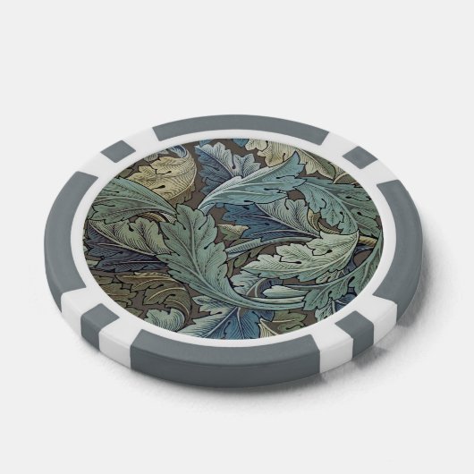 ウィリアムモリスアカンソスサージフラワーフローラボタニック ポーカーチップ (シングル)