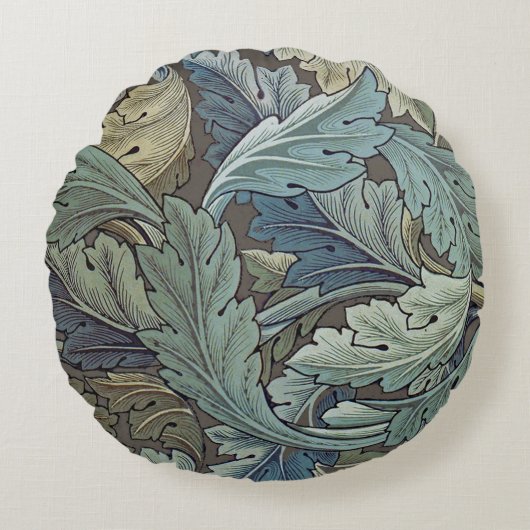 ウィリアムモリスアカンソスサージフラワーフローラボタニック ラウンドクッション (正面)