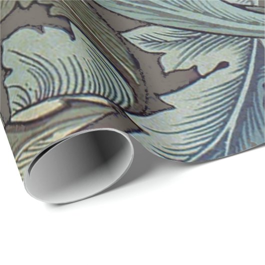 ウィリアムモリスアカンソスサージフラワーフローラボタニック ラッピングペーパー (ロールコーナー)