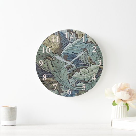 ウィリアムモリスアカンソスサージフラワーフローラボタニック ラージ壁時計 (ホーム)