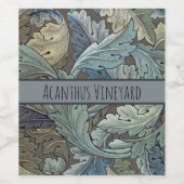 ウィリアムモリスアカンソスサージフラワーフローラボタニック ワインラベル (シングルラベル)