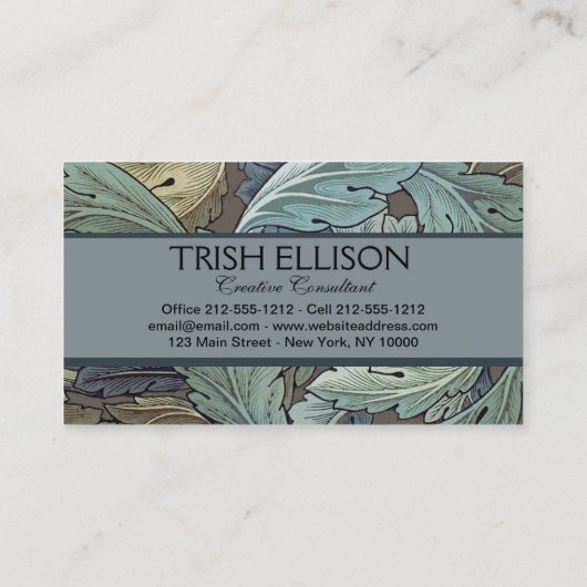 ウィリアムモリスアカンソスサージフラワーフローラボタニック 名刺 (裏面)