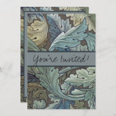 ウィリアムモリスアカンソスサージフラワーフローラボタニック 招待状 (正面/裏面)