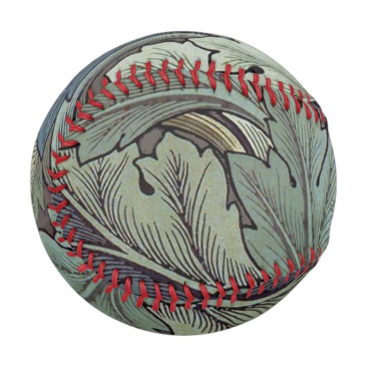 ウィリアムモリスアカンソスサージフラワーフローラボタニック 野球ボール (正面左)