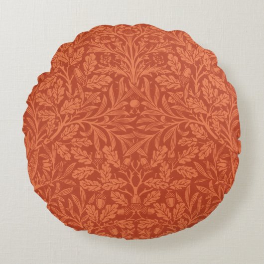 ウィリアムモリスアコーン壁紙自然デザイン ラウンドクッション (正面)