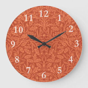 ウィリアムモリスアコーン壁紙自然デザイン ラージ壁時計