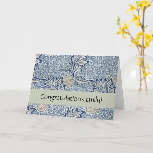 ウィリアムモリスアップルフラワーフローラデザイン カード (黄色い花)