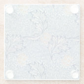 ウィリアムモリスアップルフラワーフローラデザイン ガラスコースター (裏面)