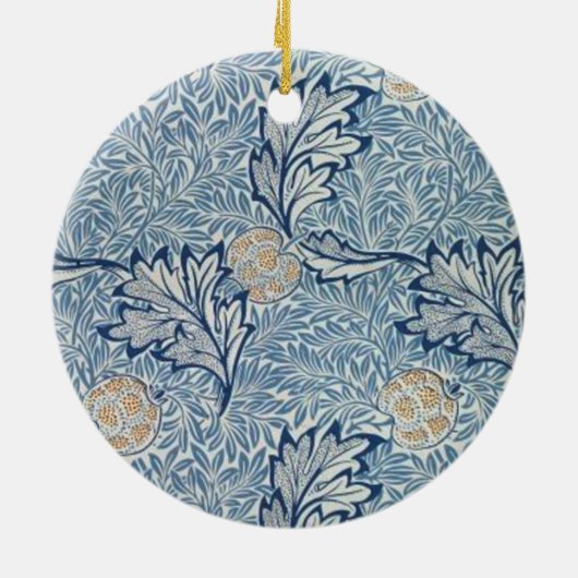 ウィリアムモリスアップルフラワーフローラデザイン セラミックオーナメント (裏面)