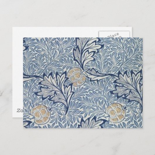 ウィリアムモリスアップルフラワーフローラデザイン ポストカード (正面/裏面)