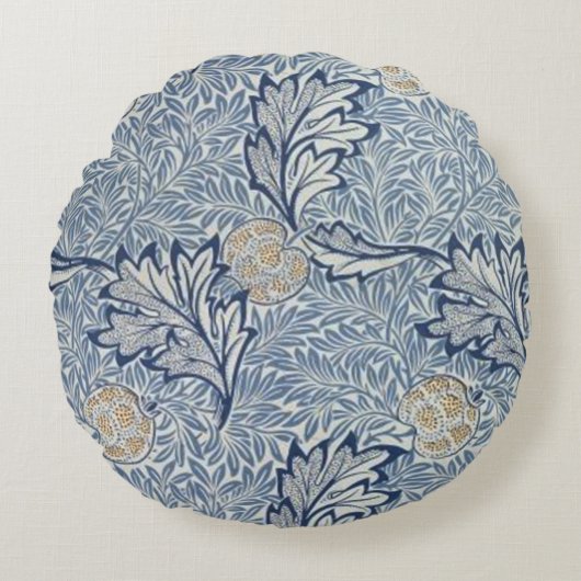 ウィリアムモリスアップルフラワーフローラデザイン ラウンドクッション (正面)