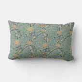 ウィリアムモリスアップルヴィンテージグリーンブルー ランバークッション (裏面)