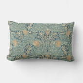 ウィリアムモリスアップルヴィンテージグリーンブルー ランバークッション (正面)
